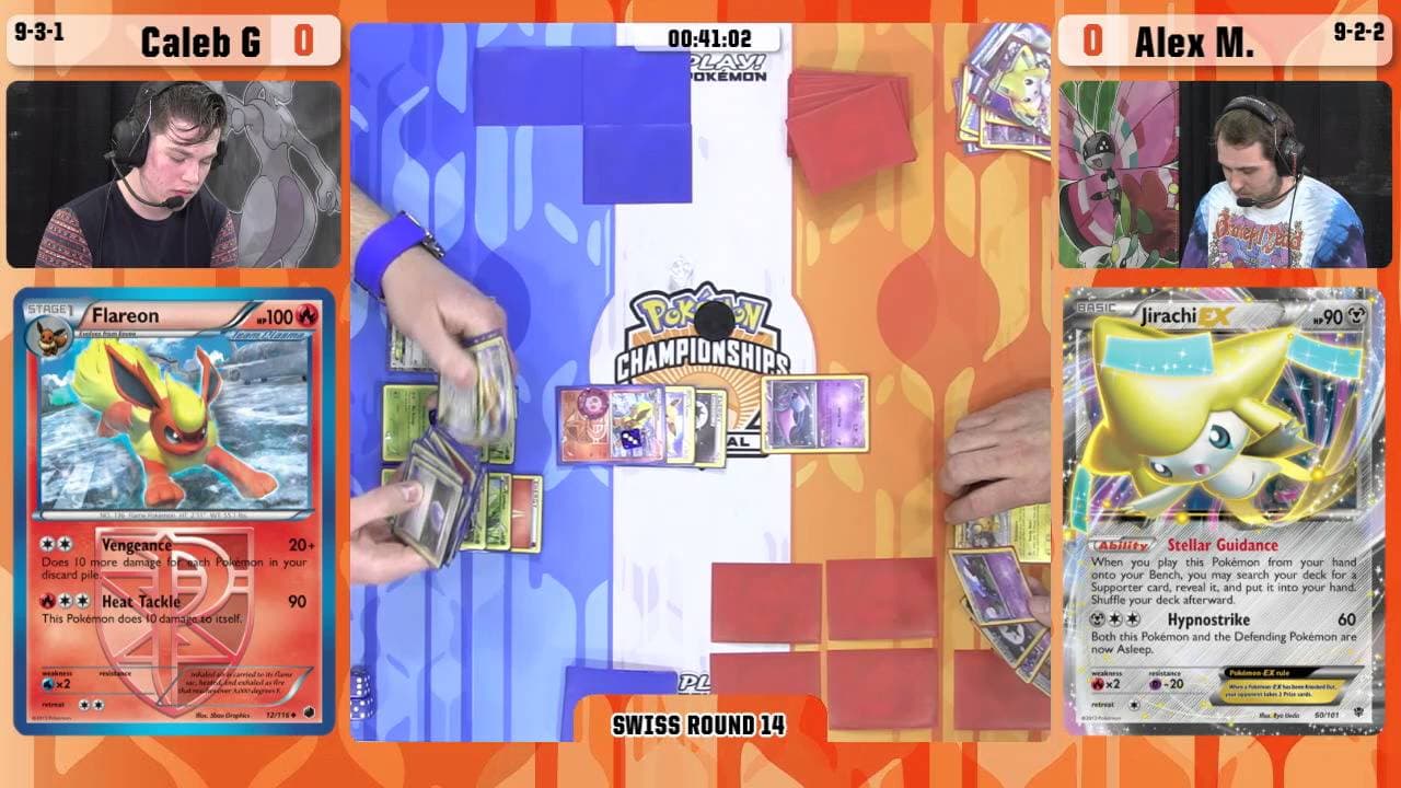 Clean match-start frame for Caleb Gedemer versus Alex M.