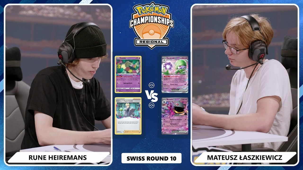 Clean match-start frame for Rune Heiremans versus Mateusz Łaszkiewicz