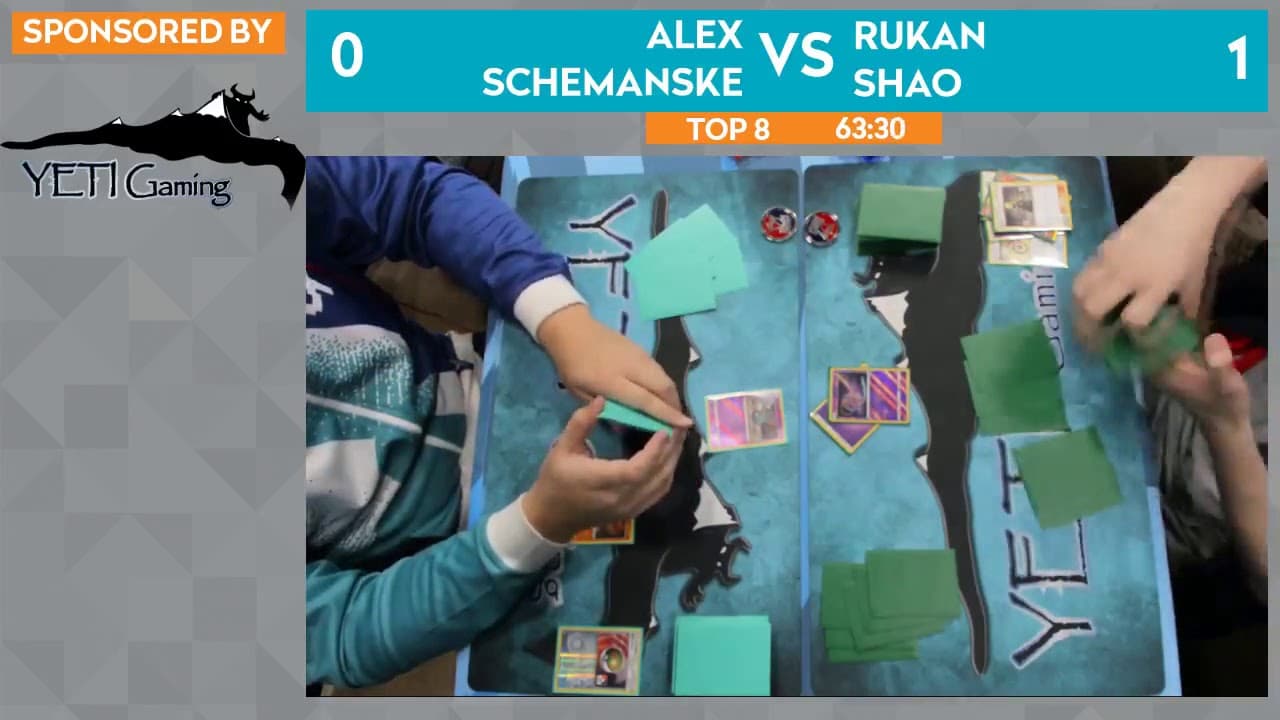 Clean match-start frame for Alex Schemanske versus Rukan Shao