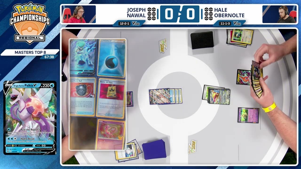 Clean match-start frame for Joseph Nawal versus Hale Obernolte