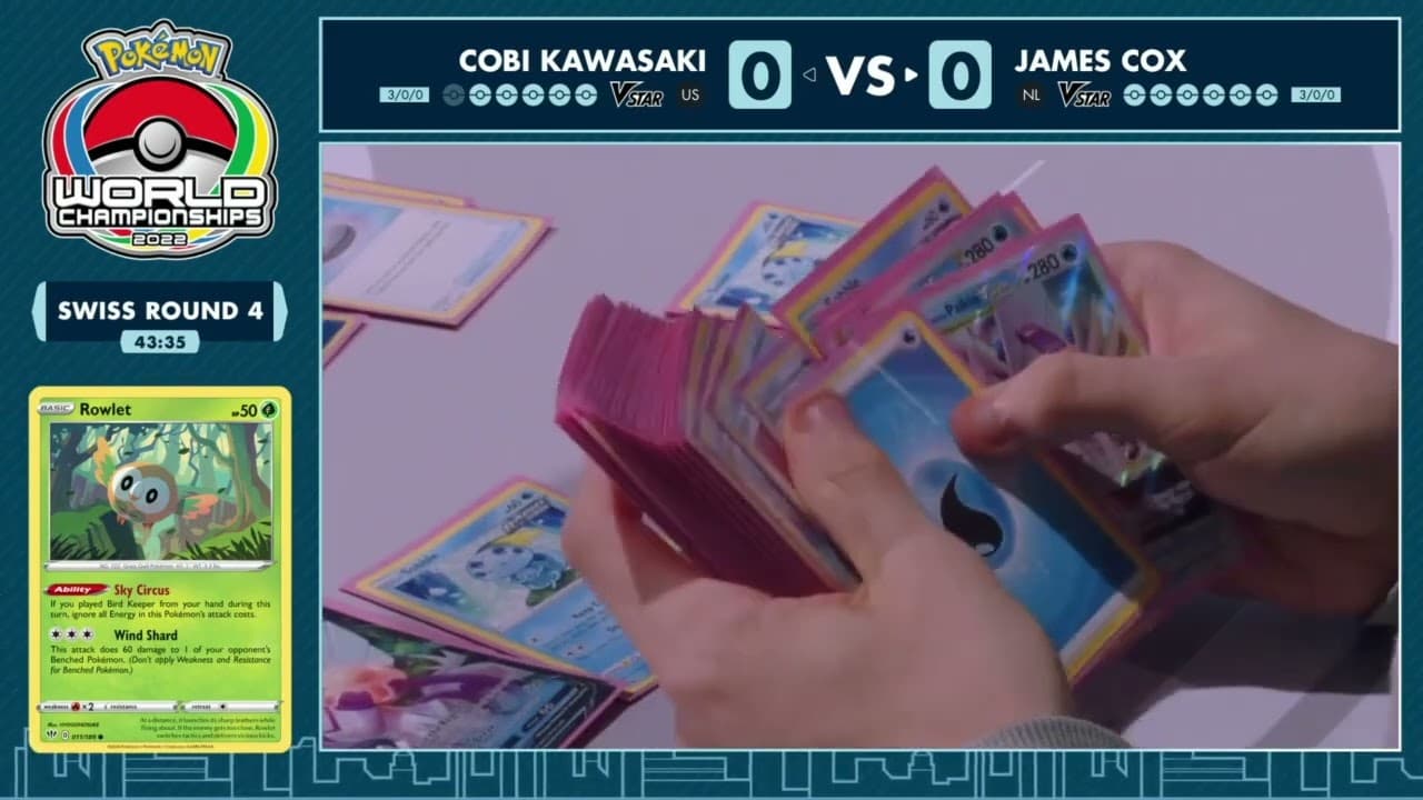 Clean match-start frame for Cobi Kawasaki versus James Cox