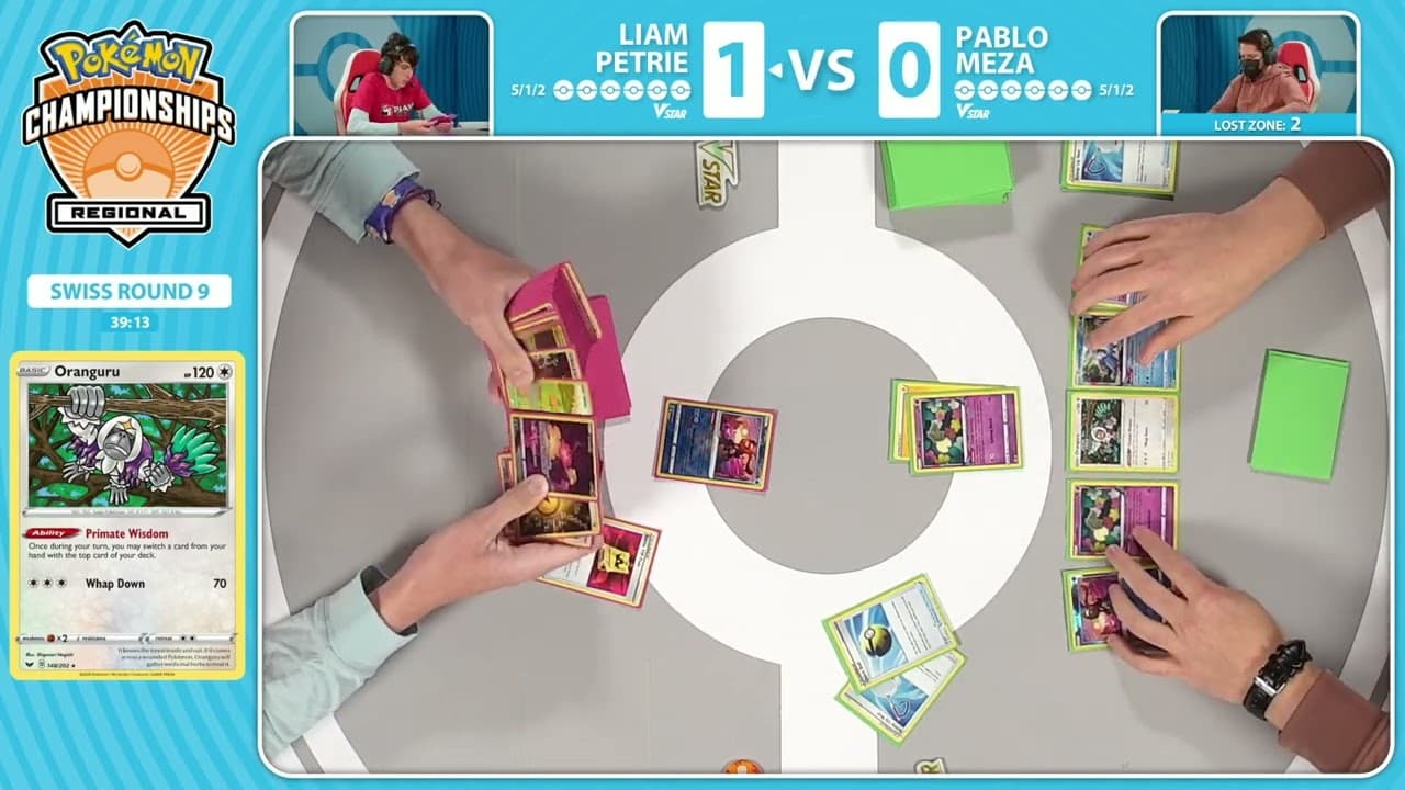 Clean match-start frame for Pablo Meza versus Liam Petrie