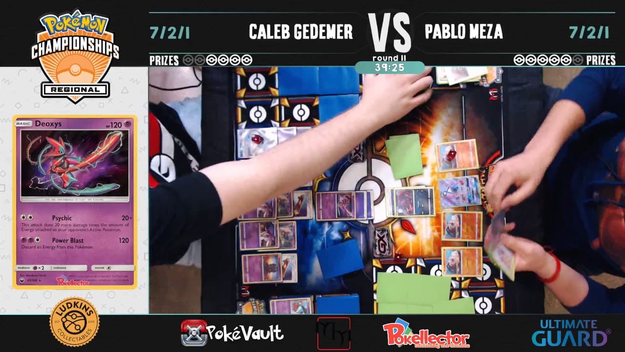 Clean match-start frame for Caleb Gedemer versus Pablo Meza