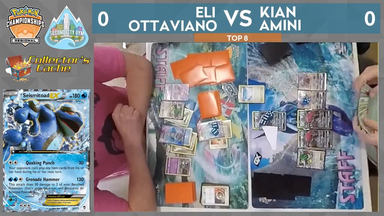 Clean match-start frame for Eli Ottaviano versus Kian Amini