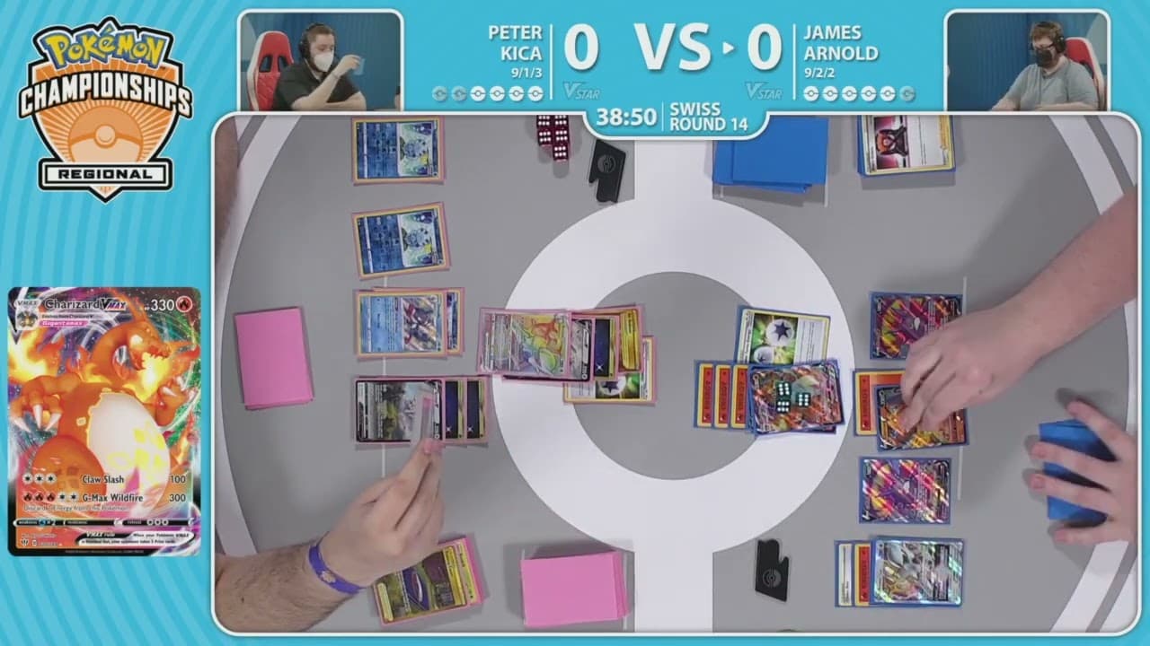 Clean match-start frame for Peter Kica versus James Arnold