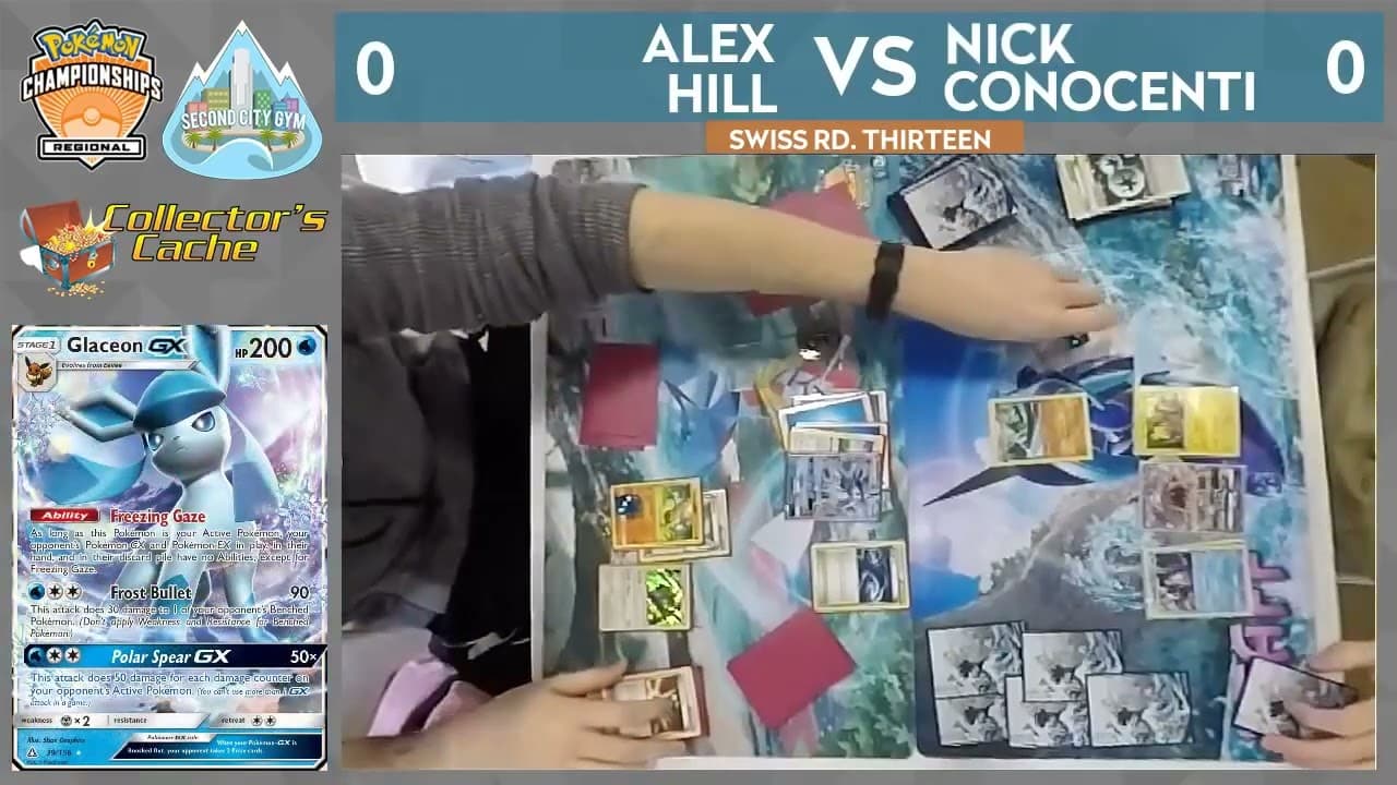 Clean match-start frame for Alex Hill versus Nick Conocenti