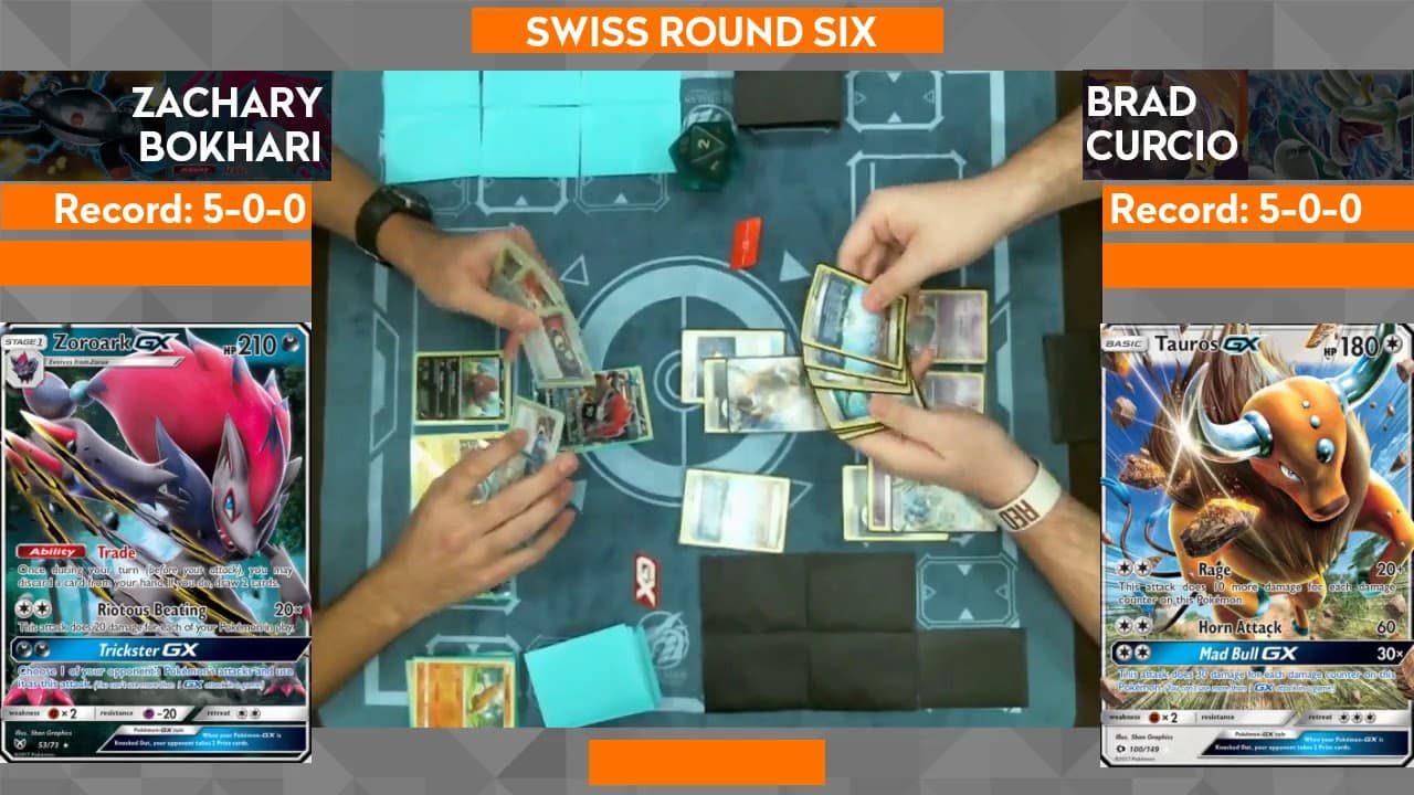 Clean match-start frame for Zachary Bokhari versus Brad Curcio