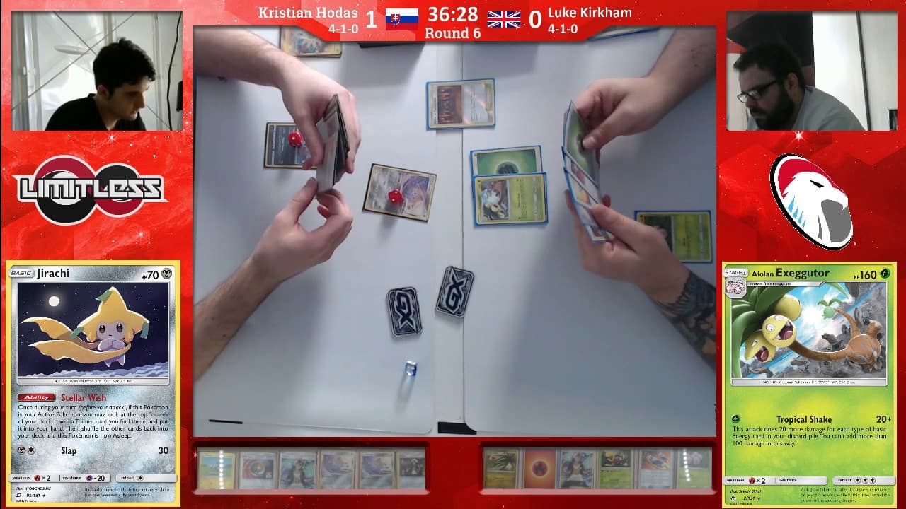 Clean match-start frame for Kristian Hodas versus Luke Kirkham