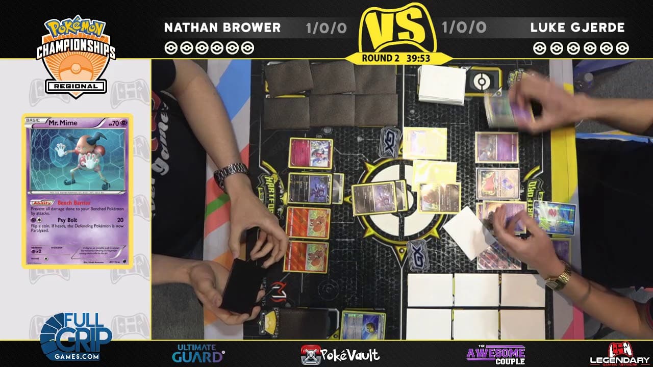 Clean match-start frame for Nathan Brower versus Luke Gjerde
