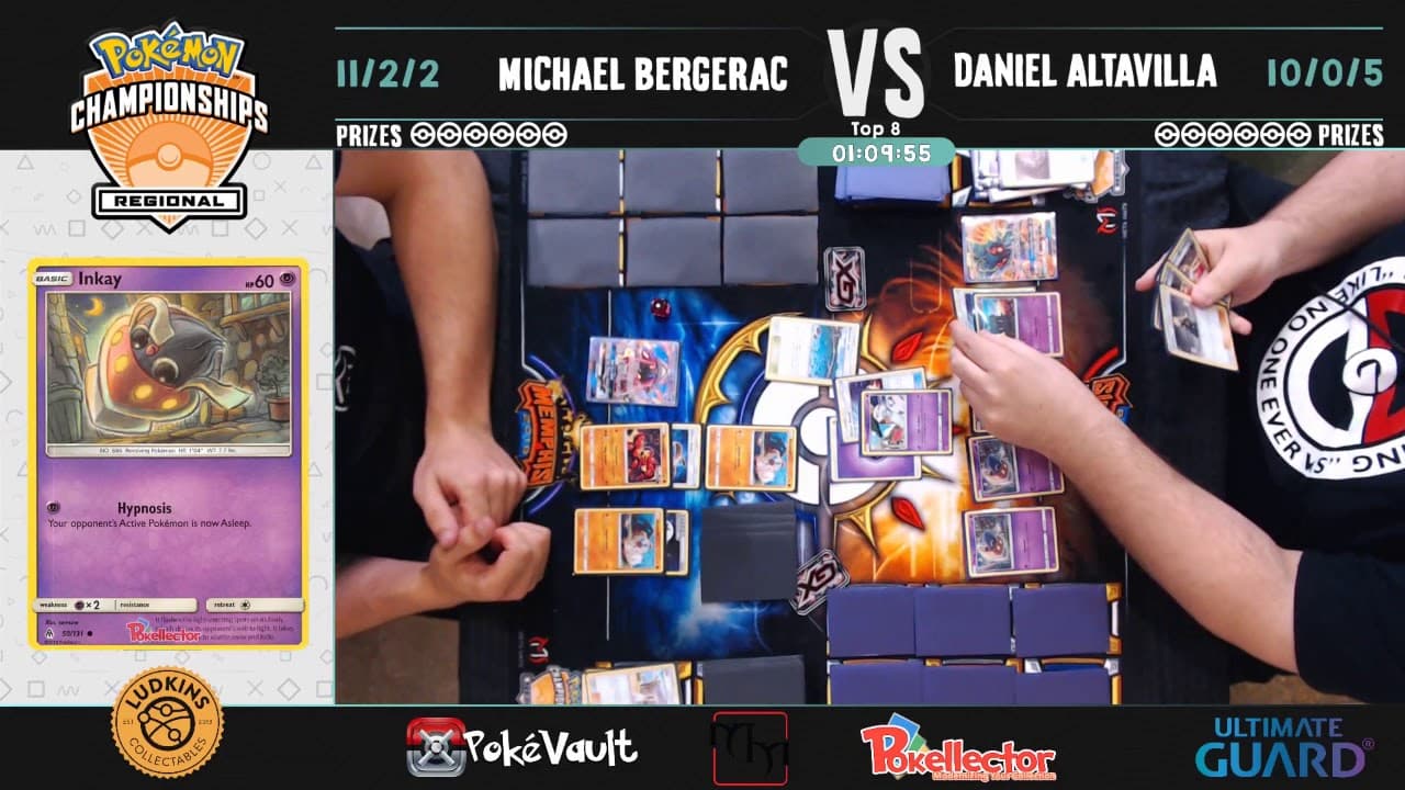 Clean match-start frame for Michael Bergerac versus Daniel Altavilla