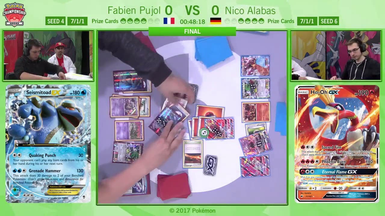 Clean match-start frame for Fabien Pujol versus Nico Alabas