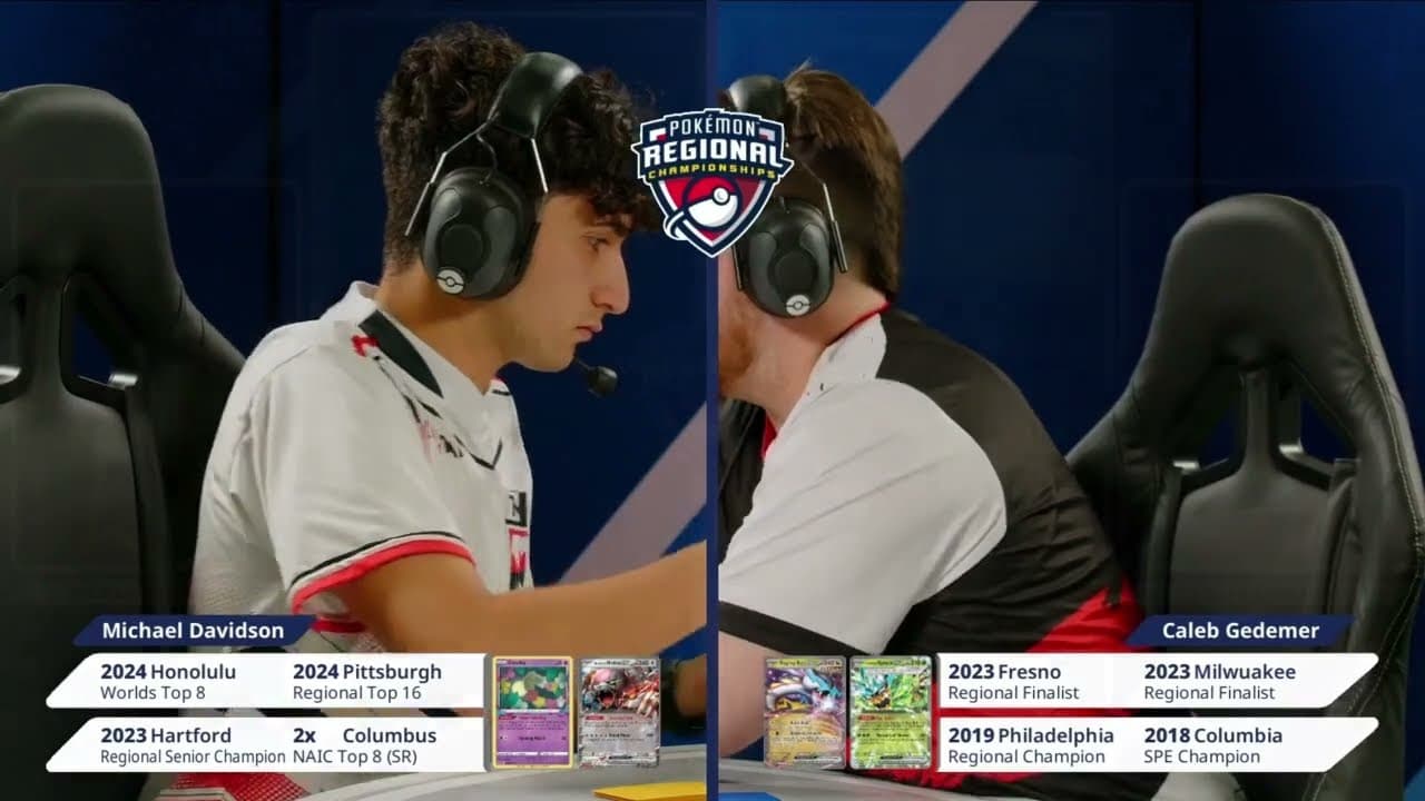 Clean match-start frame for Caleb Gedemer versus Michael Davidson