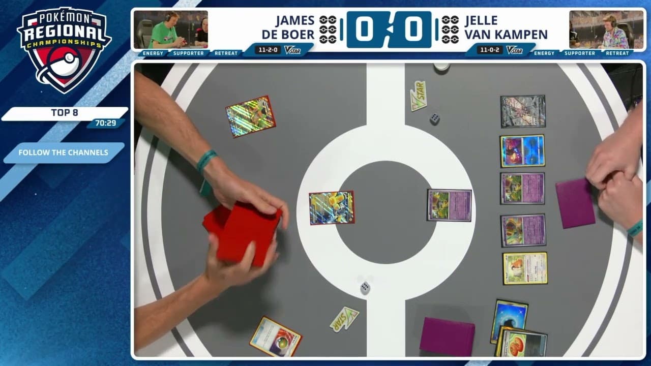Clean match-start frame for James de Boer versus Jelle van Kampen