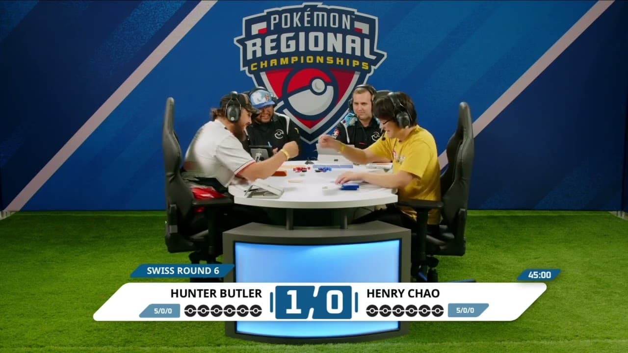 Clean match-start frame for Hunter Butler versus Henry Chao