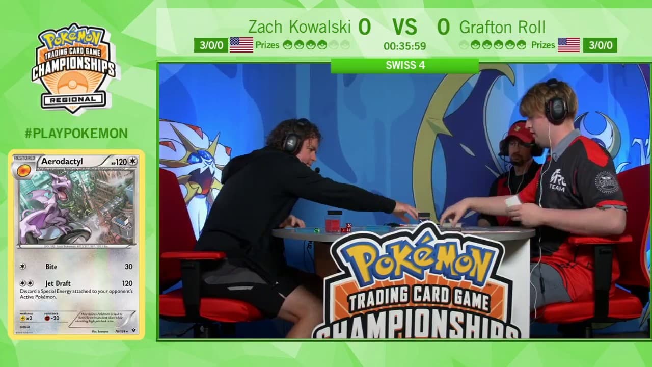 Clean match-start frame for Zach Kowalski versus Grafton Roll