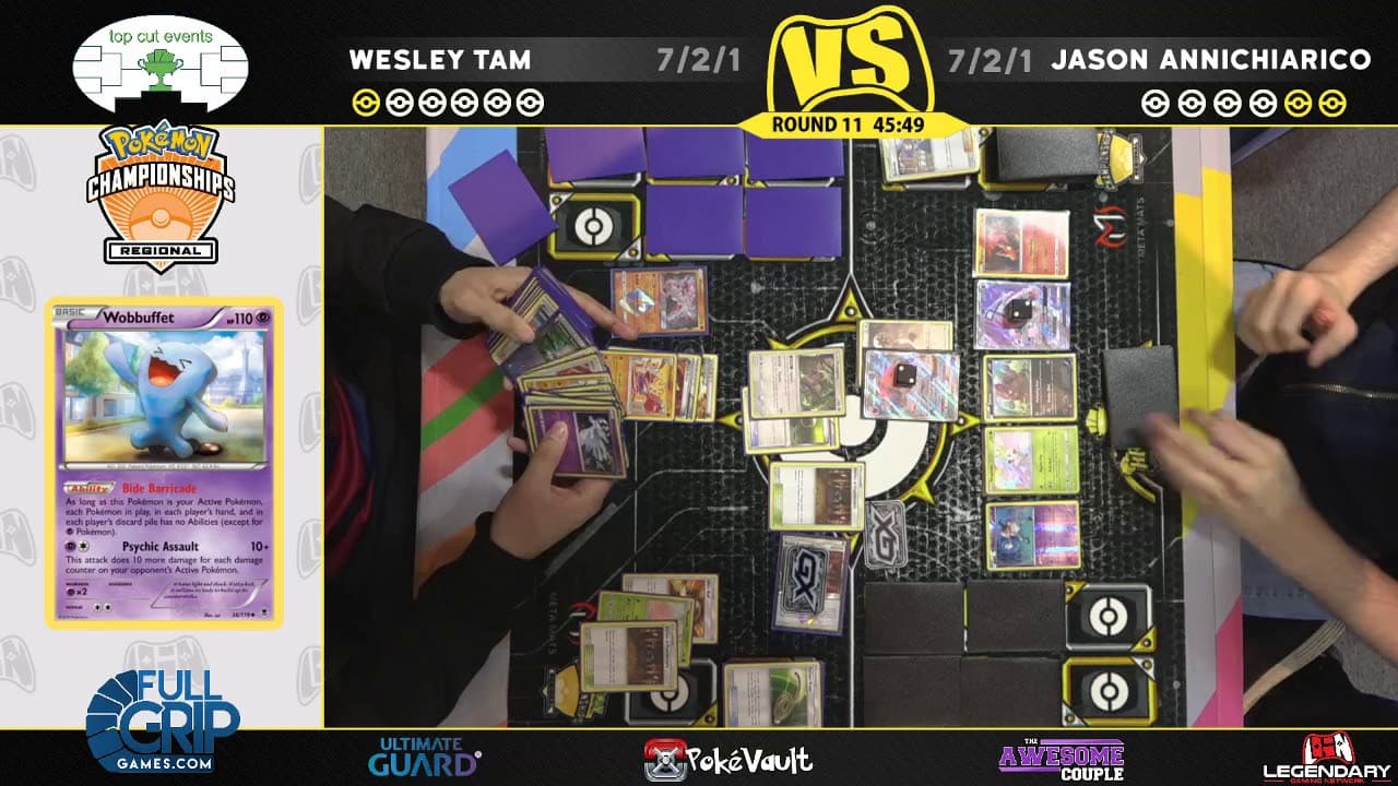 Clean match-start frame for Wesley Tam versus Jason Annichiarico