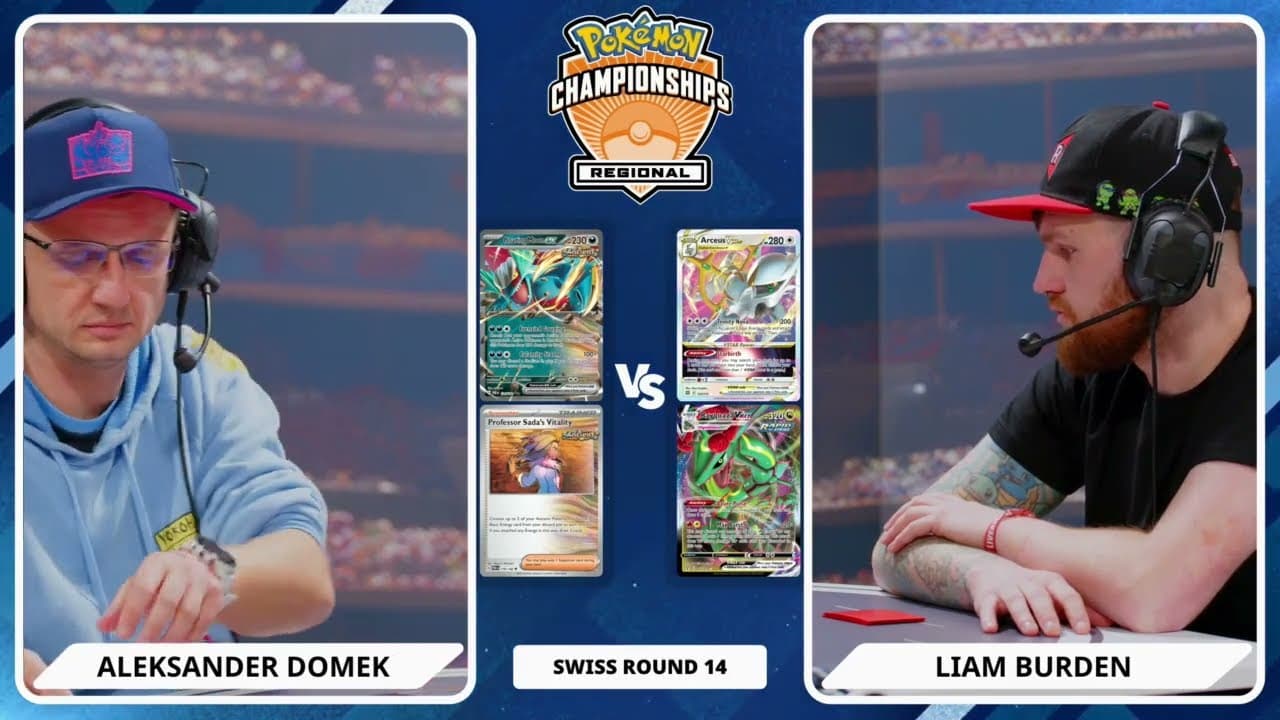 Clean match-start frame for Aleksander Domek versus Liam Burden
