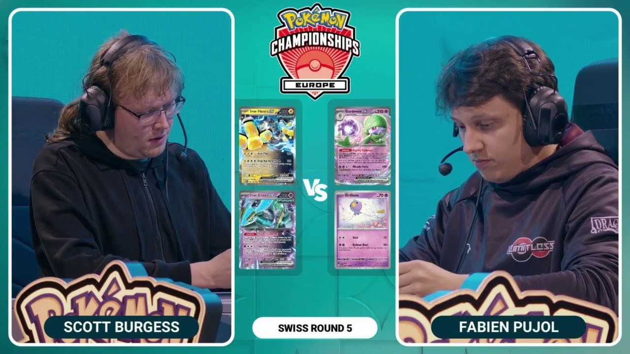 Clean match-start frame for Scott Burgess versus Fabien Pujol