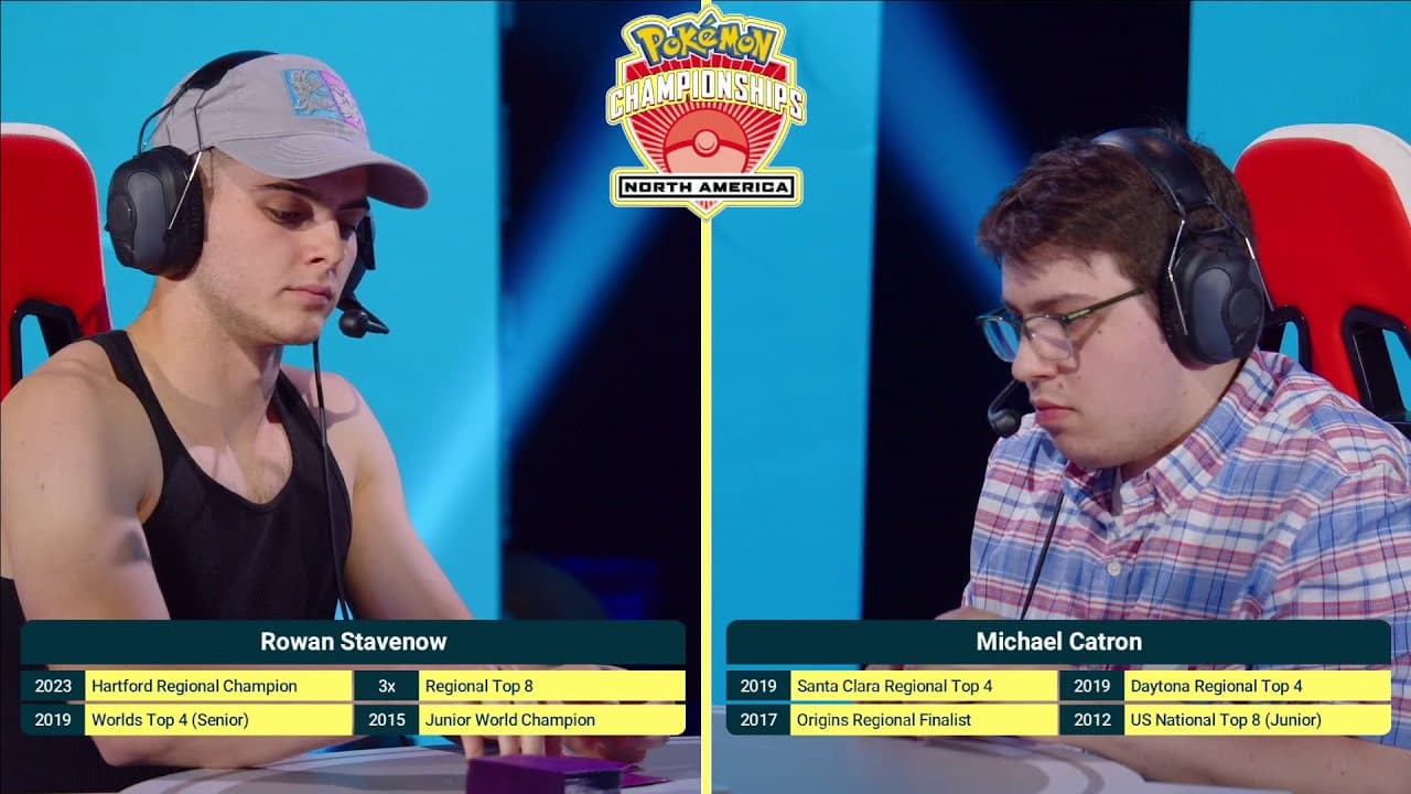 Clean match-start frame for Rowan Stavenow versus Michael Catron