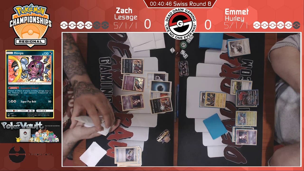 Clean match-start frame for Zach Lesage versus Emmet Hurley