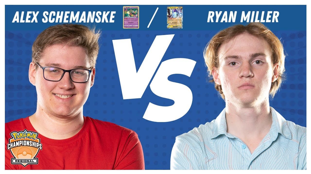 Clean match-start frame for Alex Schemanske versus Ryan Miller