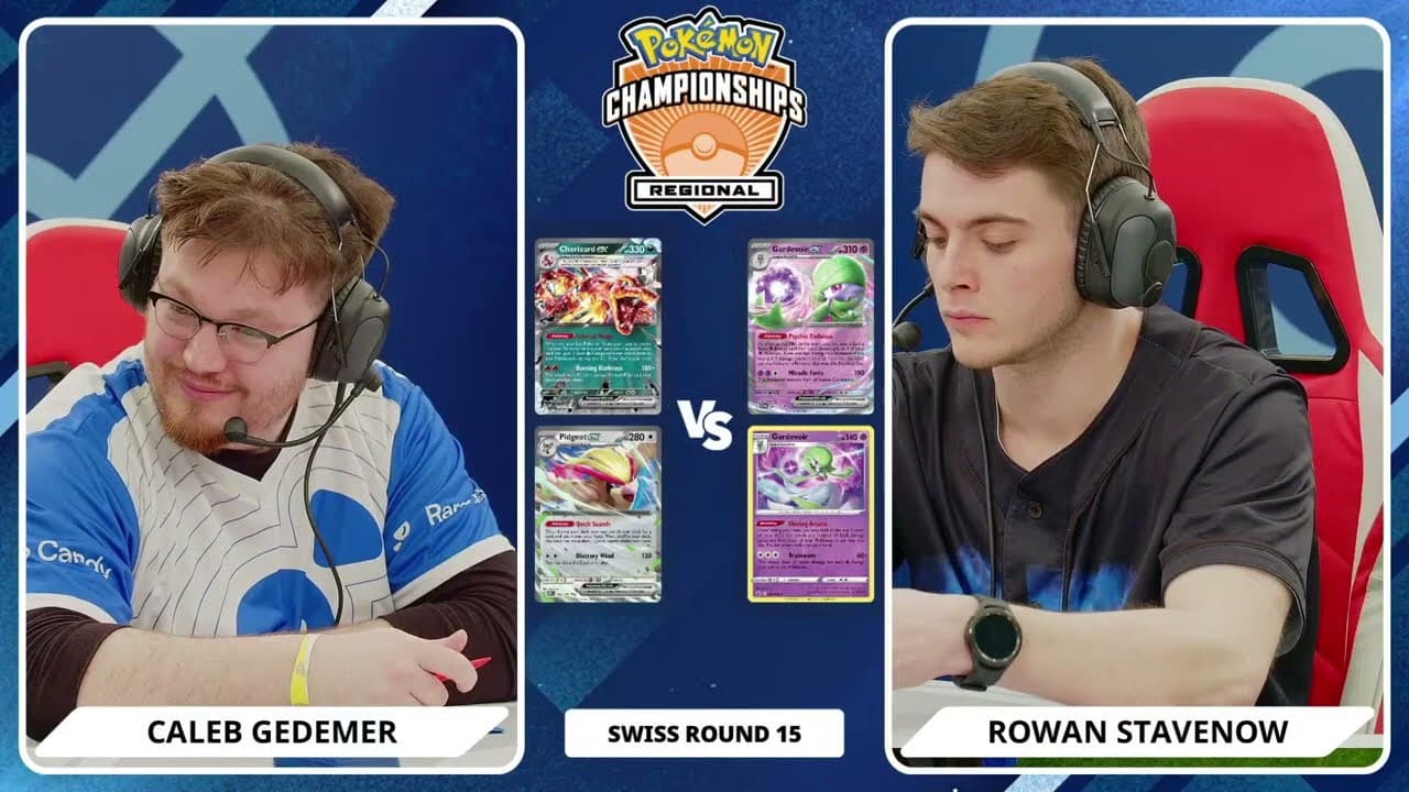 Clean match-start frame for Caleb Gedemer versus Rowan Stavenow