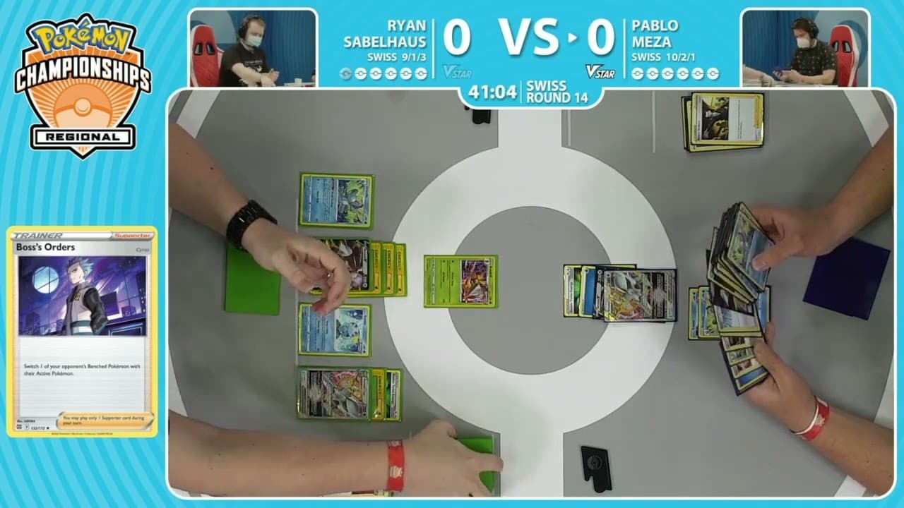 Clean match-start frame for Ryan Sabelhaus versus Pablo Meza