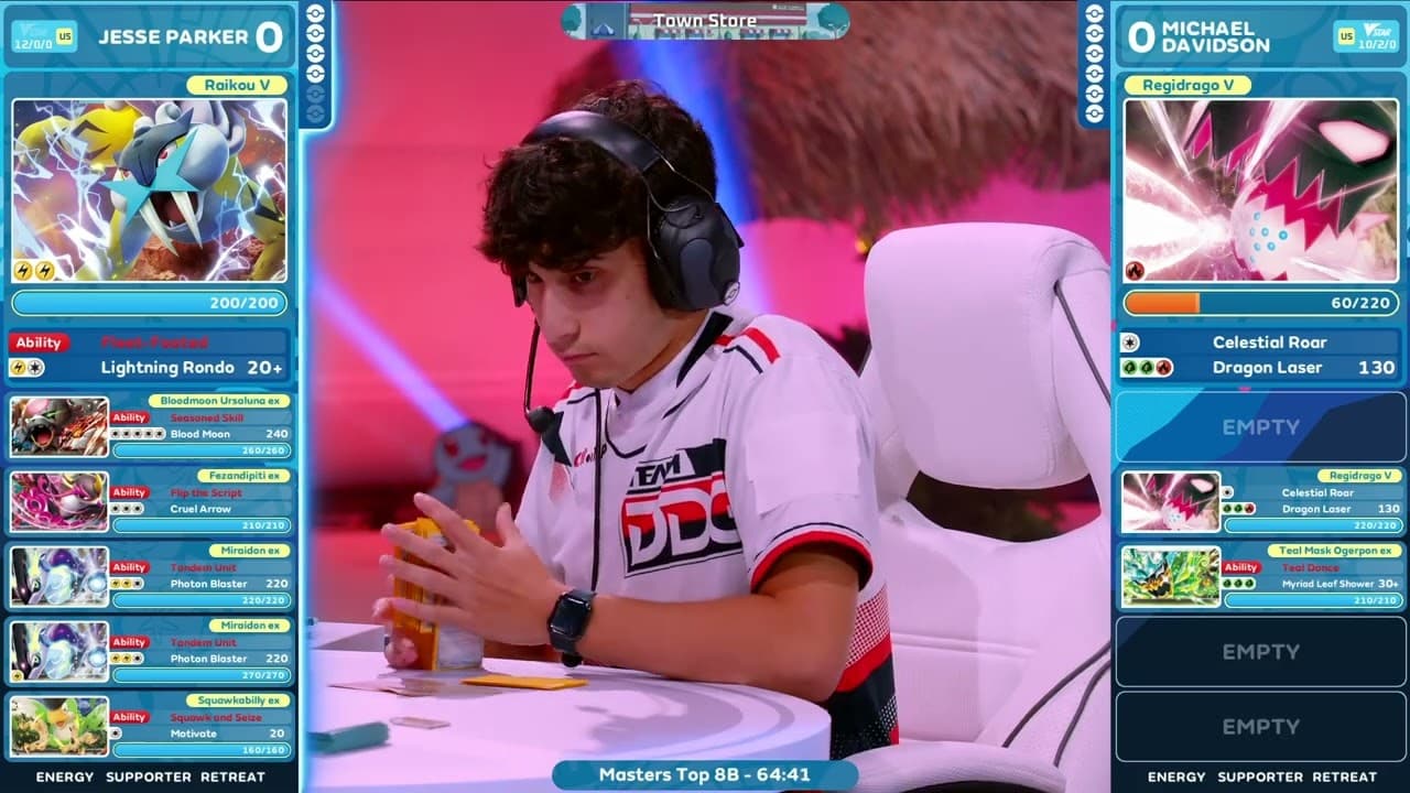 Clean match-start frame for Jesse Parker versus Michael Davidson
