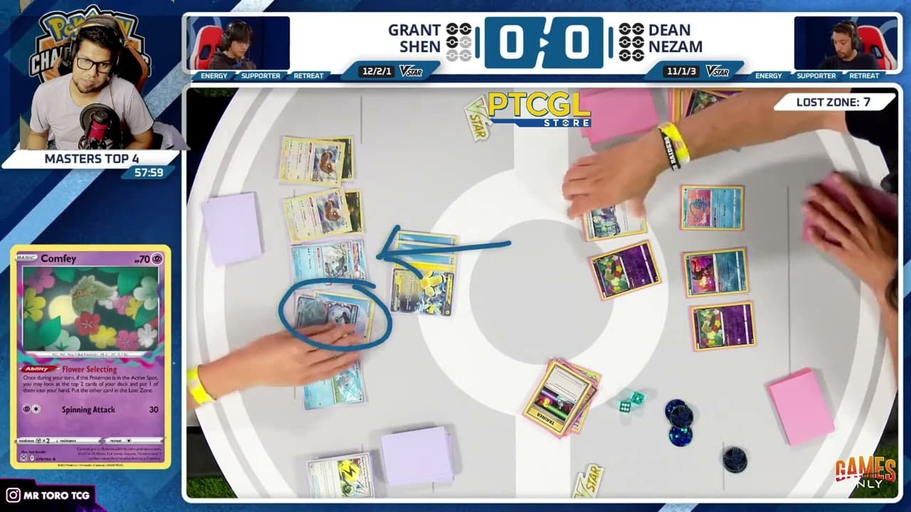 Clean match-start frame for Grant Shen versus Dean Nezam
