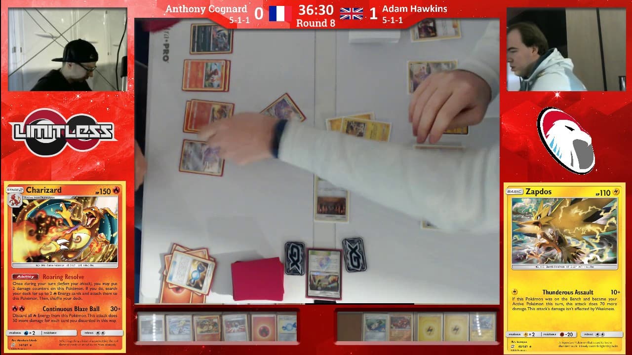 Clean match-start frame for Anthony Cognard versus Adam Hawkins