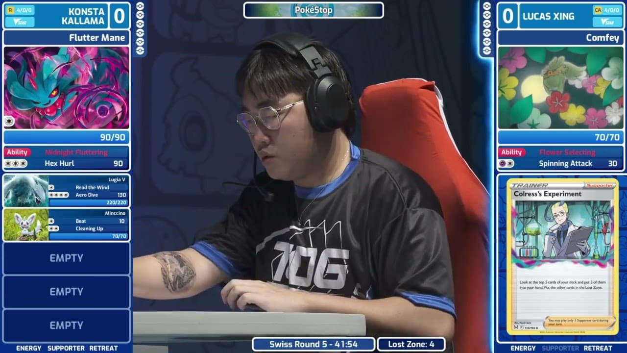 Clean match-start frame for Konsta Kallama versus Lucas Xing