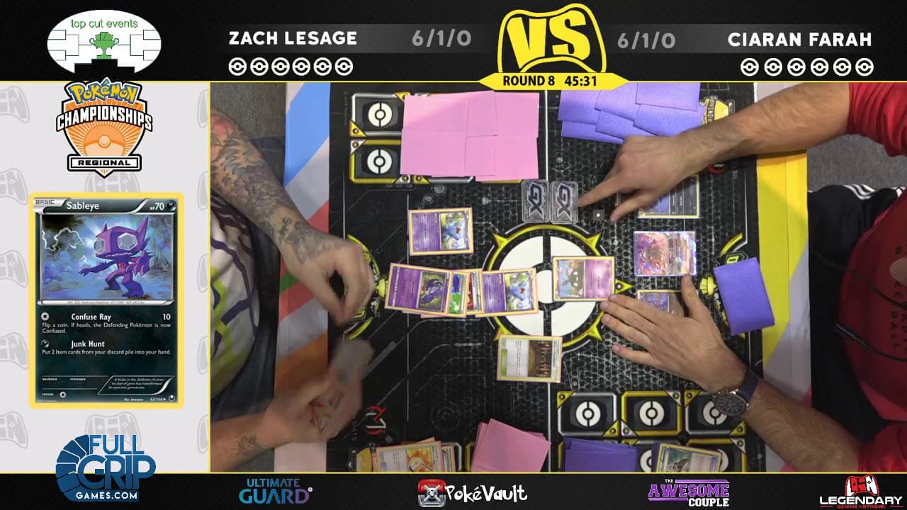 Clean match-start frame for Zach Lesage versus Ciaran Farah