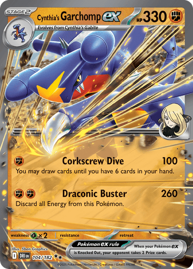 Cynthia's Garchomp ex, representing Cynthia's Garchomp