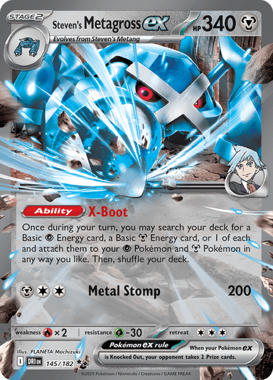 Steven's Metagross ex, representing Steven's Metagross