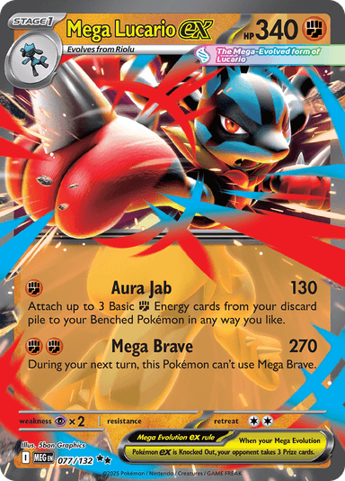 Mega Lucario ex, representing Mega Lucario