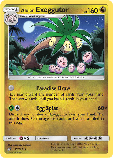 Alolan Exeggutor, representing Alolan Exeggutor